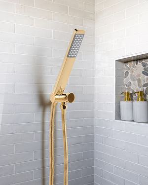 Soffione doccia in metallo oro 1 modalità di spruzzo Moderno