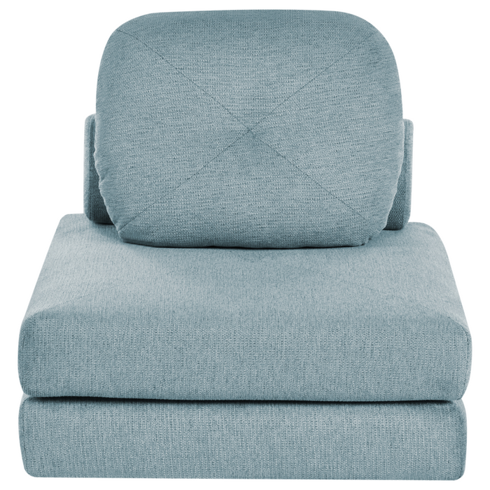 Divano Pouf Letto Tessuto Azzurro Tappezzeria Singola Sedia Letto Pieghevole con Cuscino Design Moderno