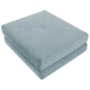 Divano Pouf Letto Tessuto Azzurro Tappezzeria Singola Sedia Letto Pieghevole con Cuscino Design Moderno