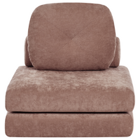 Divano Pouf Letto Marrone Tessuto Rivestimento Singolo Letto Sedia Pieghevole con Cuscino Design Moderno