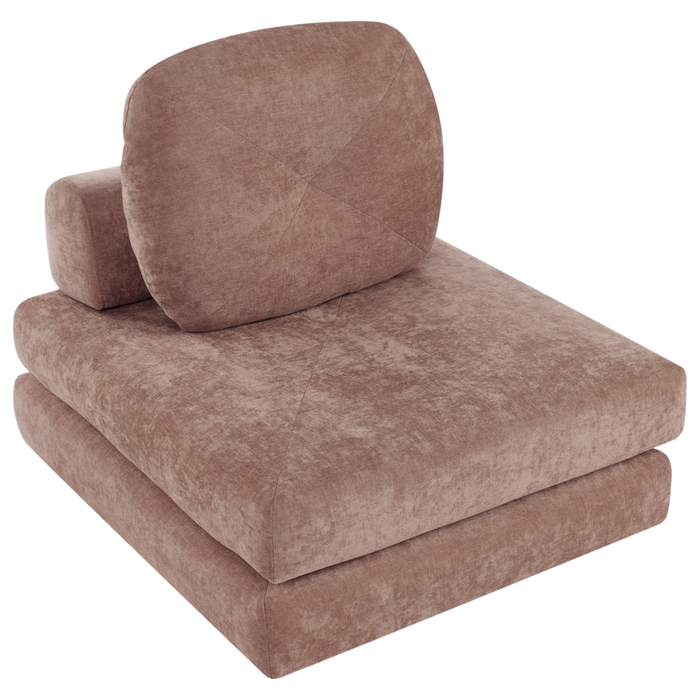 Divano Pouf Letto Marrone Tessuto Rivestimento Singolo Letto Sedia Pieghevole con Cuscino Design Moderno