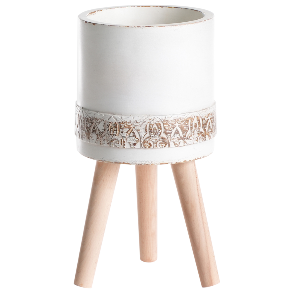 Vaso per piante bianco sporco MgO in stile antico per interni e per esterni