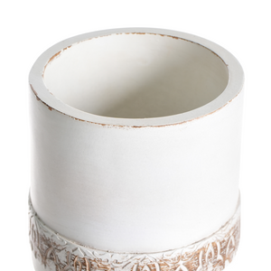 Vaso per piante bianco sporco MgO in stile antico per interni e per esterni