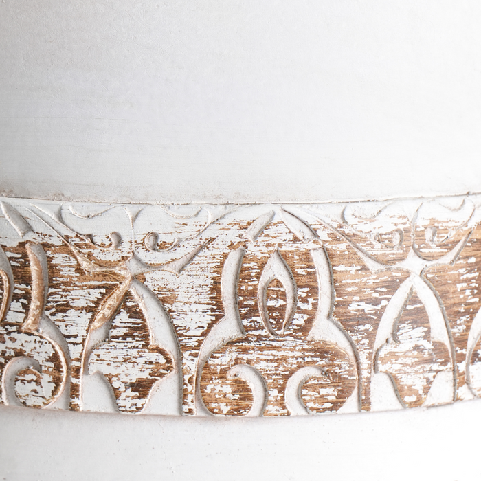 Vaso per piante bianco sporco MgO in stile antico per interni e per esterni