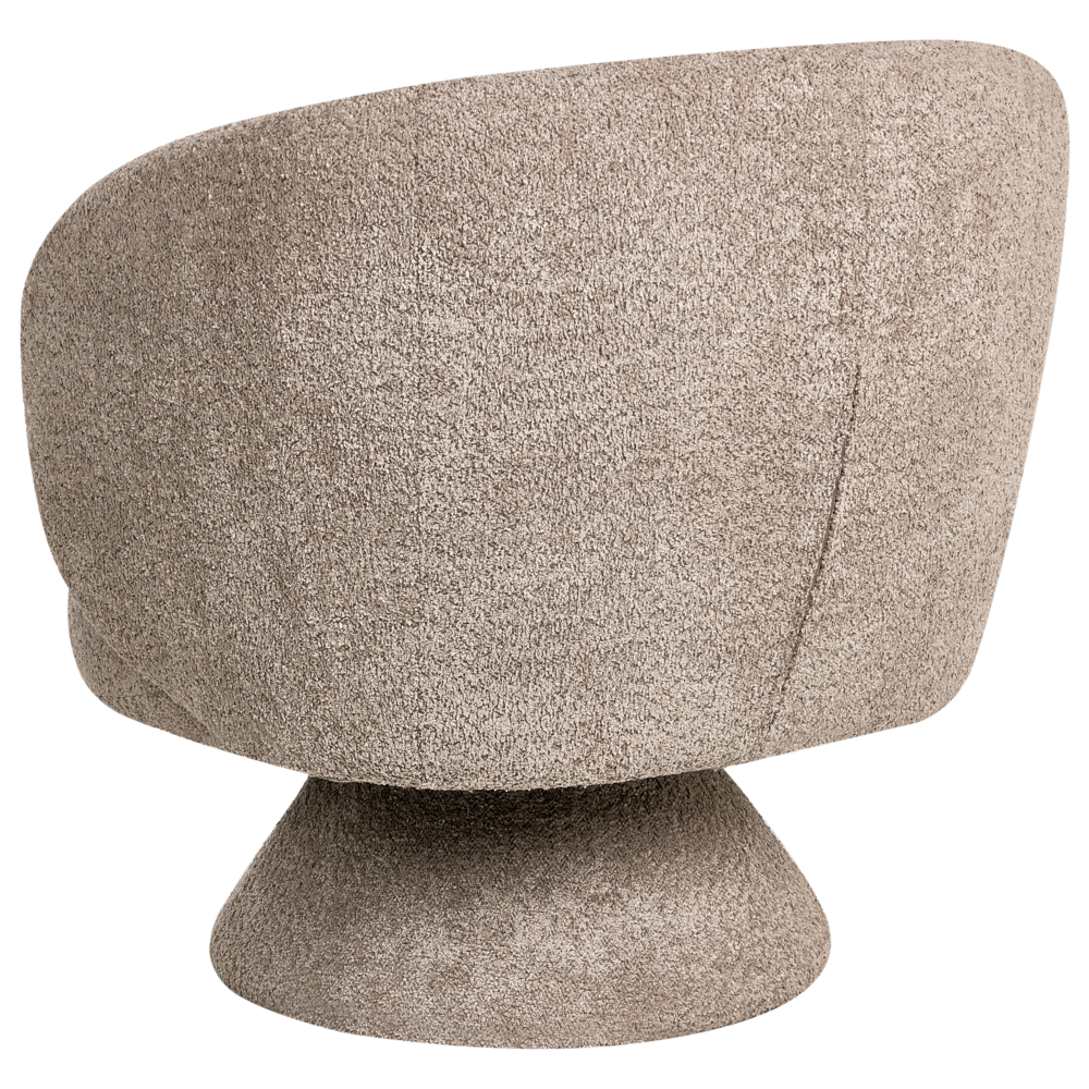 Poltrona girevole Seduta in bouclè beige Gambe in metallo stile retrò