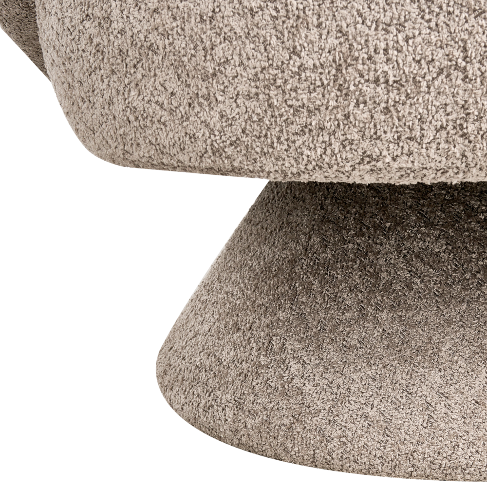 Poltrona girevole Seduta in bouclè beige Gambe in metallo stile retrò