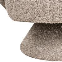 Poltrona girevole Seduta in bouclè beige Gambe in metallo stile retrò