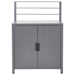 Set di 4 pezzi per cucina all'aperto Grigio Alluminio Armadio di stoccaggio Isola Lavello Stazione di cucina all'aperto