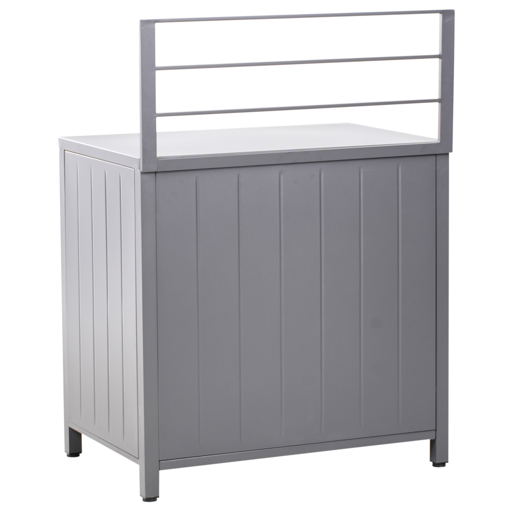 Set di 4 pezzi per cucina all'aperto Grigio Alluminio Armadio di stoccaggio Isola Lavello Stazione di cucina all'aperto