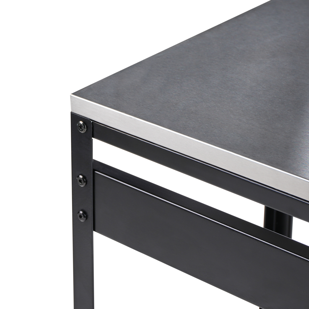 Armadietto da giardino in acciaio a 3 ante con piano in acciaio inox nero giardino cucina esterno