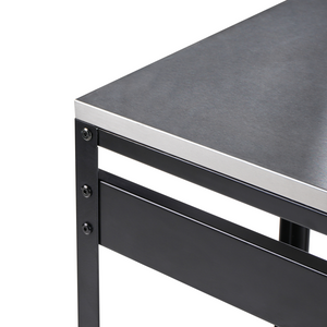 Armadietto da giardino in acciaio a 3 ante con piano in acciaio inox nero giardino cucina esterno