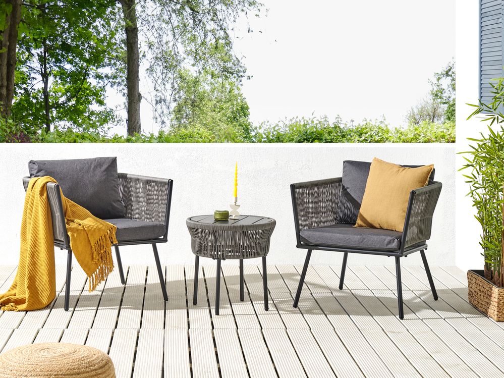 Set di copricuscini per esterni per seduta e schienale Grigio UV Resistente stile minimalista