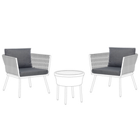 Set di copricuscini per esterni per seduta e schienale Grigio UV Resistente stile minimalista