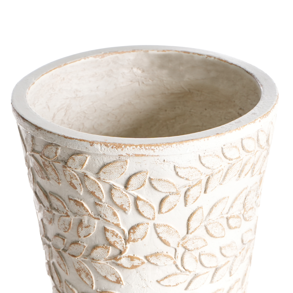 Vaso per piante bianco sporco MgO in stile antico per interni e per esterni