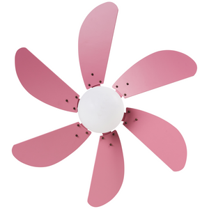 Ventilatore da soffitto con luce Ventilatore rosa in materiale sintetico e compensato Telecomando Soggiorno moderno scandinavo