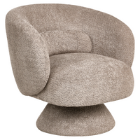 Poltrona girevole Seduta in bouclè beige Gambe in metallo stile retrò