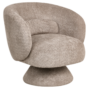 Poltrona girevole Seduta in bouclè beige Gambe in metallo stile retrò