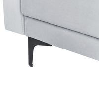 Divano letto angolare in velluto grigio chiaro capitonné in tessuto moderno a L componibile versione sinistra