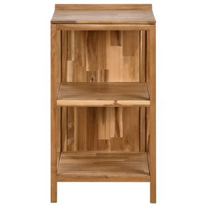 Isola da cucina per esterni in legno di acacia marrone 2 ripiani con top 50 x 50 x 90 cm Giardino Cucina Pranzo