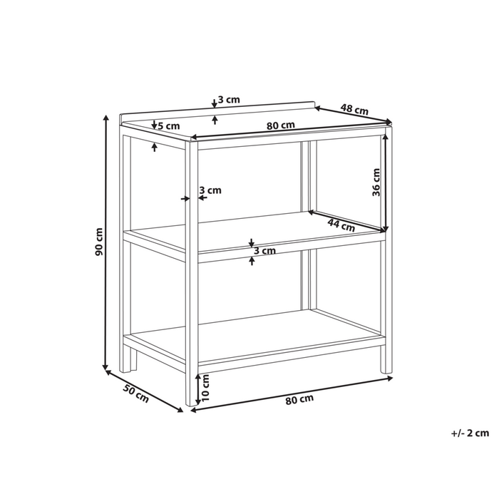 Isola da cucina per esterni in legno di acacia marrone 2 ripiani con top 50 x 80 x 90 cm Giardino Cucina Pranzo