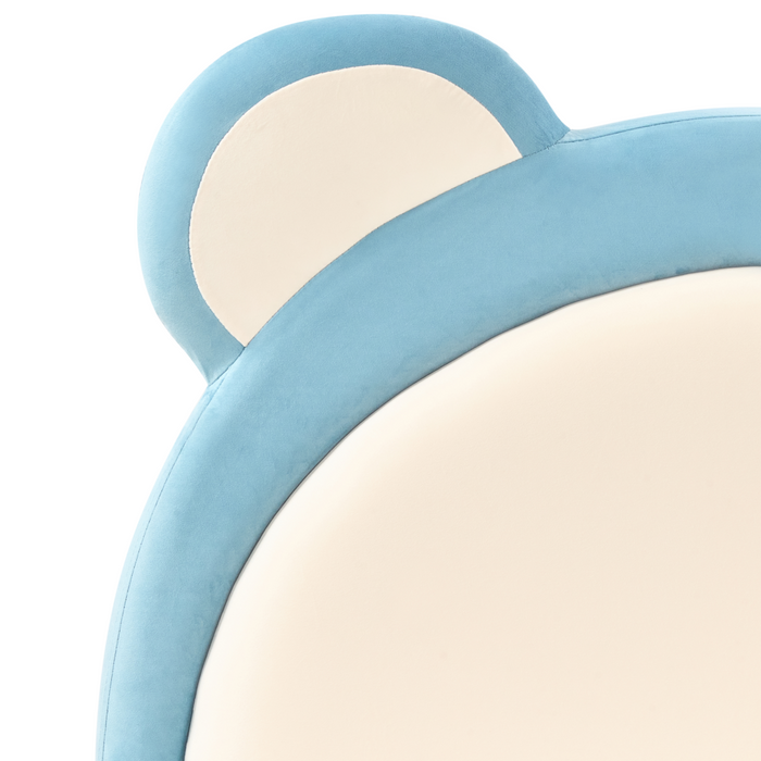 Letto moderno in velluto per bambini con base a doghe blu cameretta Moderna