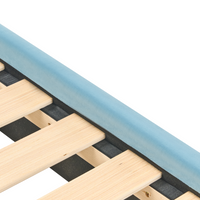 Letto moderno in velluto per bambini con base a doghe blu cameretta Moderna