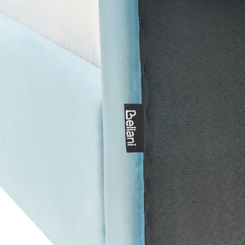 Letto moderno in velluto per bambini con base a doghe blu cameretta Moderna