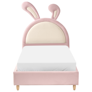 Letto moderno in velluto rosa per bambini con base a doghe 90x200 cm cameretta Moderna