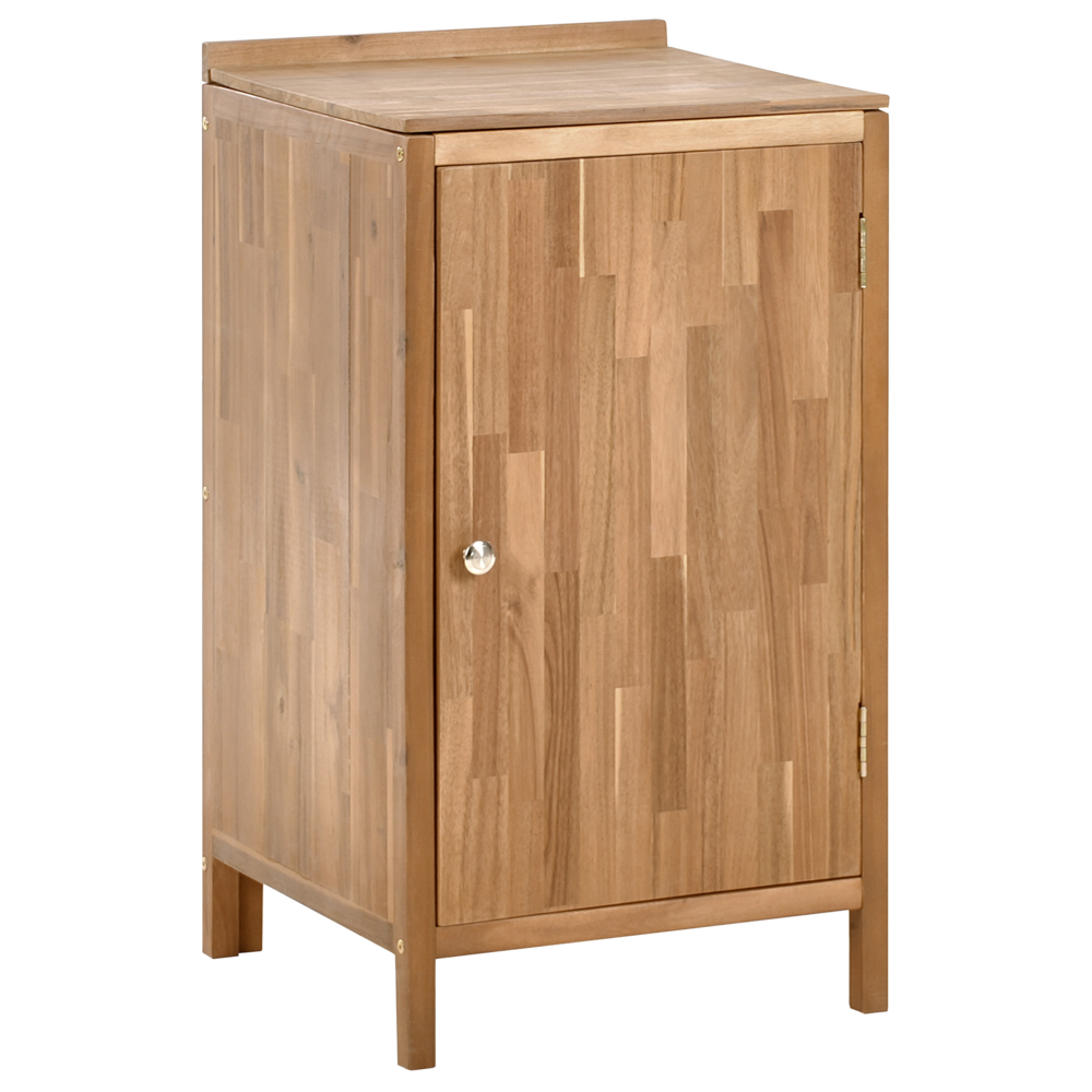 Mobile da cucina per esterni in legno di acacia marrone 2 ripiani con top 50 x 50 x 90 cm Giardino Cucina Pranzo