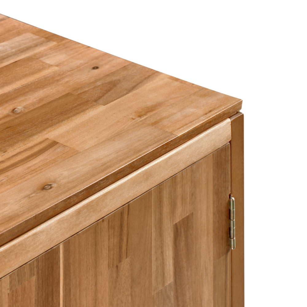 Mobile da cucina per esterni in legno di acacia marrone 2 ripiani con top 50 x 50 x 90 cm Giardino Cucina Pranzo