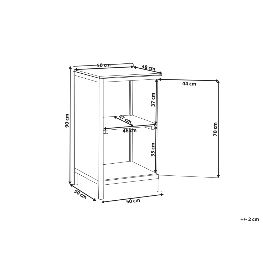 Mobile da cucina per esterni in legno di acacia marrone 2 ripiani con top 50 x 50 x 90 cm Giardino Cucina Pranzo