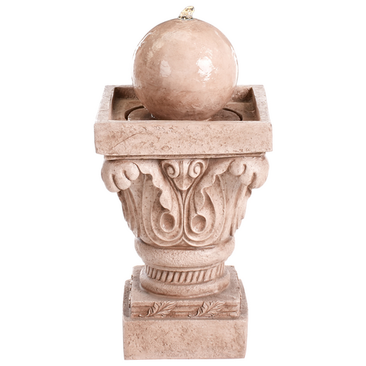 Fontana da esterno in resina beige con luce LED Design classico con alimentazione a cavo