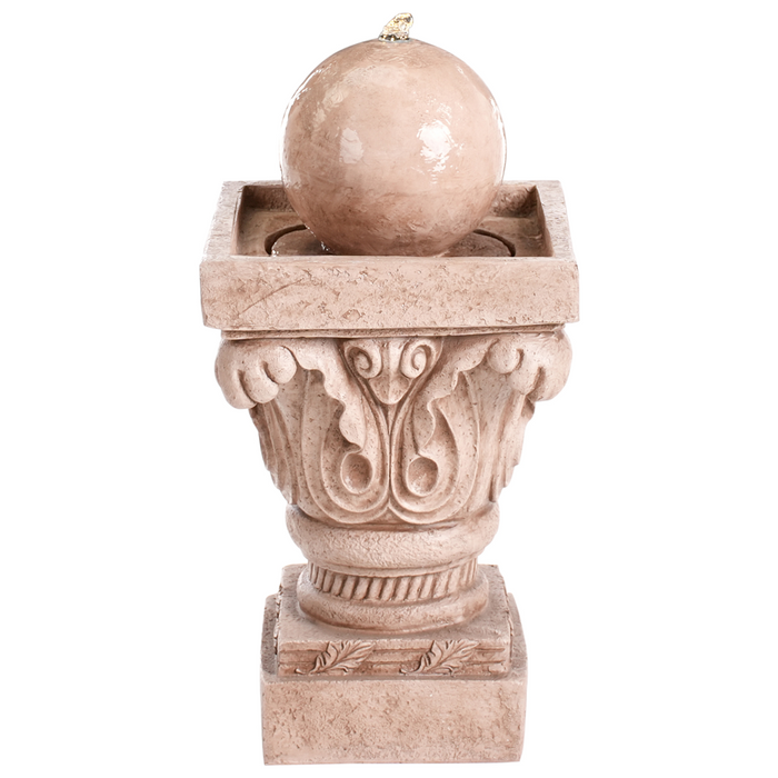 Fontana da esterno in resina beige con luce LED Design classico con alimentazione a cavo