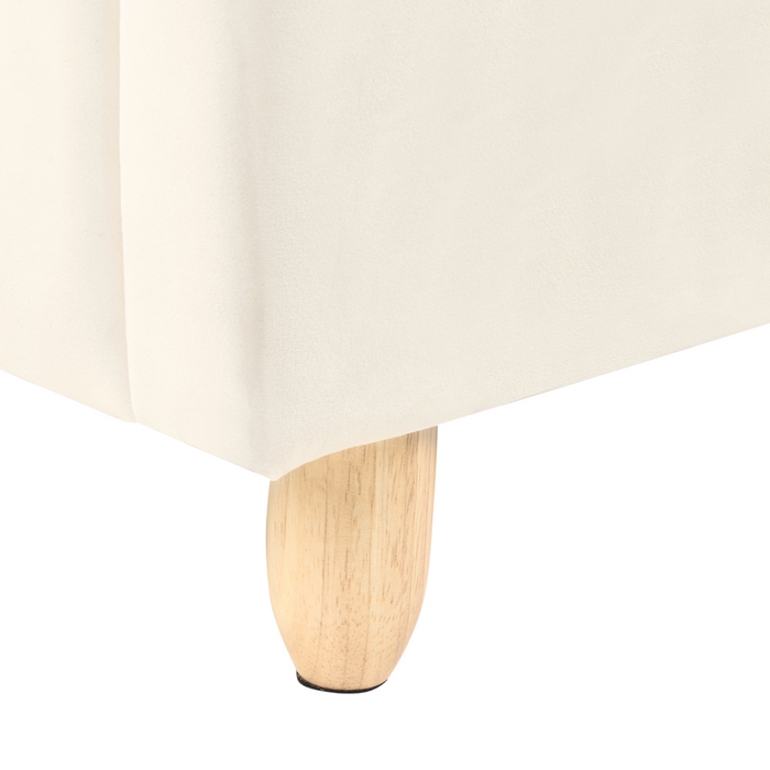 Letto moderno in velluto imbottito per bambini con base a doghe beige 90 x 200 cm cameretta Moderna
