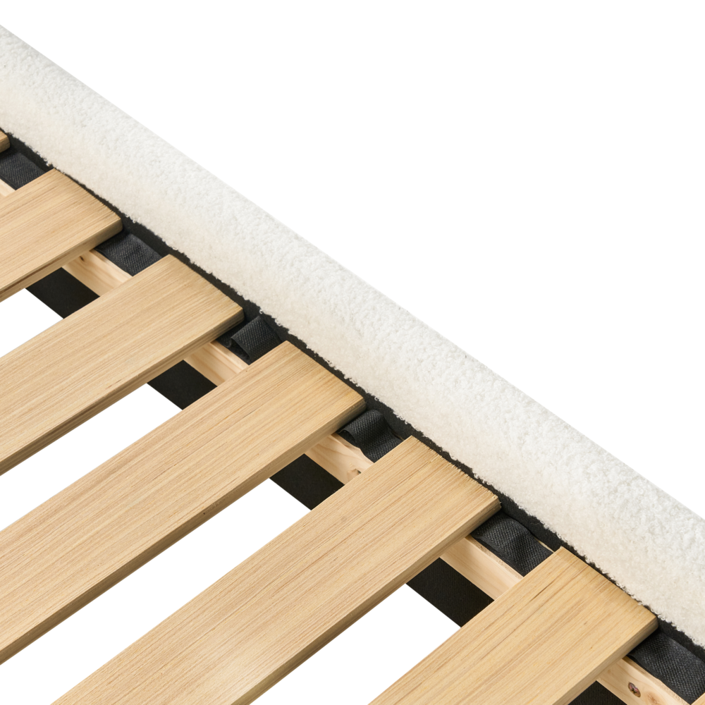 Letto bianco sporco Velluto Imbottito Telaio Poggiatesta 3ft EU Dimensione Singola Camera da Letto Bambini Camera Moderna Tradizionale