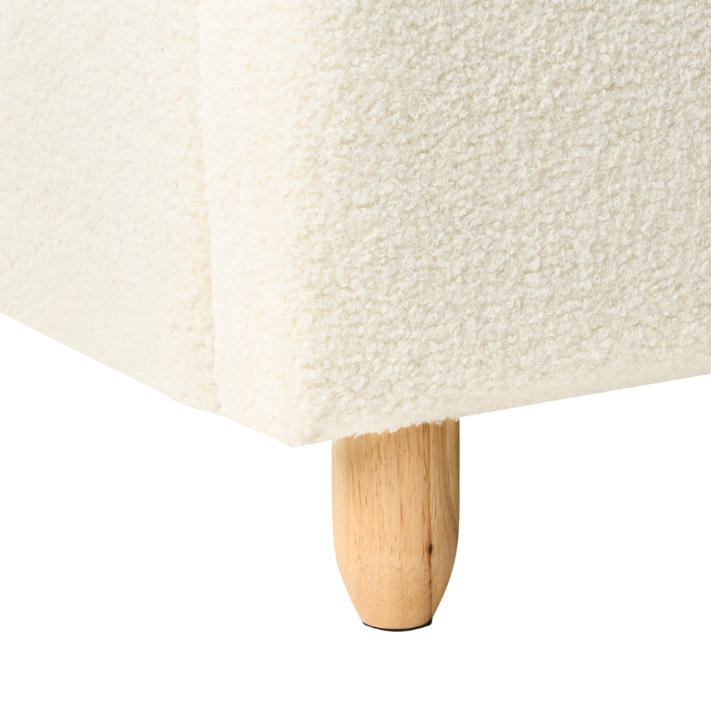 Letto bianco sporco Velluto Imbottito Telaio Poggiatesta 3ft EU Dimensione Singola Camera da Letto Bambini Camera Moderna Tradizionale