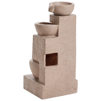 Fontana da giardino in resina marrone chiaro per esterni, design moderno