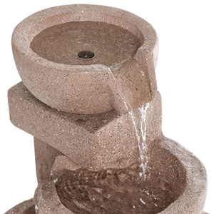 Fontana da giardino in resina marrone chiaro per esterni, design moderno