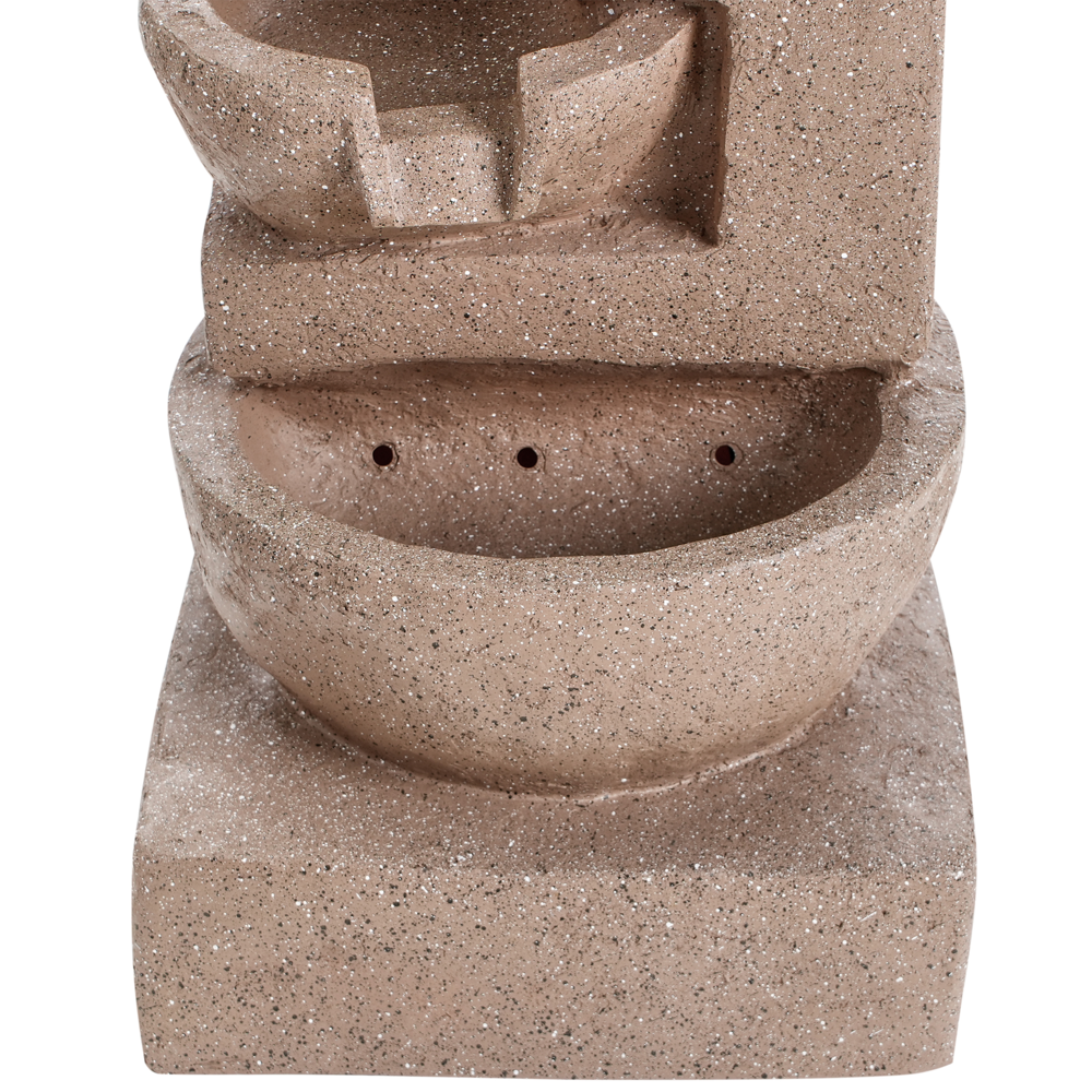 Fontana da giardino in resina marrone chiaro per esterni, design moderno