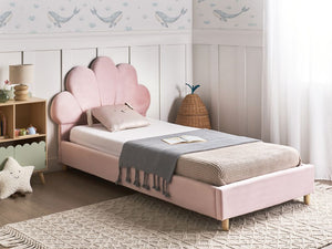 Letto moderno in velluto per bambini con base a doghe rosa Singolo Camera da Letto Bambini