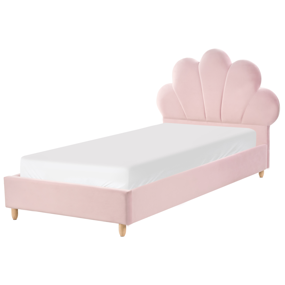 Letto moderno in velluto per bambini con base a doghe rosa Singolo Camera da Letto Bambini