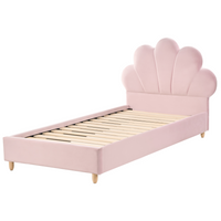 Letto moderno in velluto per bambini con base a doghe rosa Singolo Camera da Letto Bambini