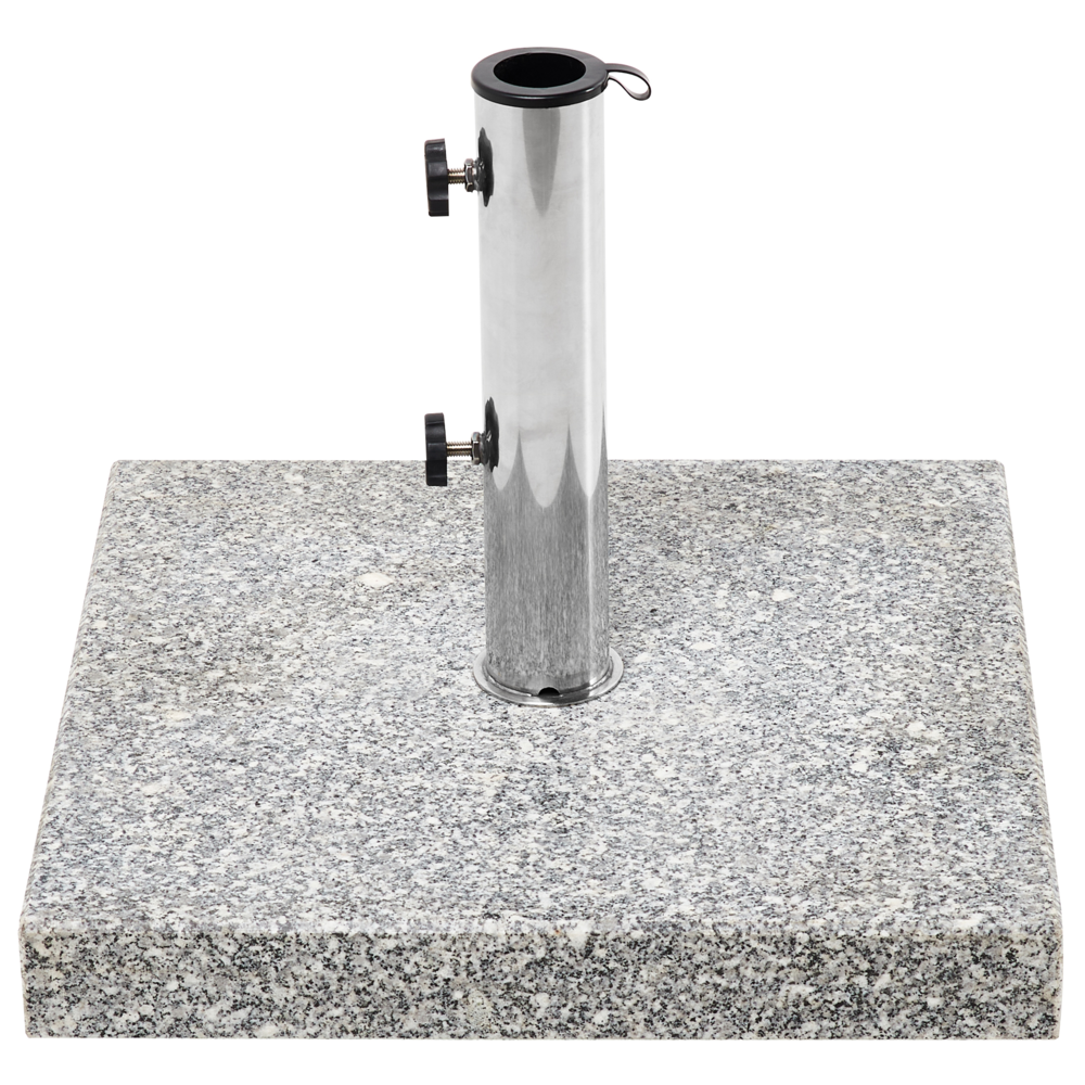 Base per ombrellone Grigio Granito Acciaio Inox 45 x 45 cm 30 kg Portaombrelli Quadrato per Esterni