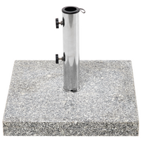 Base per ombrellone Grigio Granito Acciaio Inox 45 x 45 cm 30 kg Portaombrelli Quadrato per Esterni