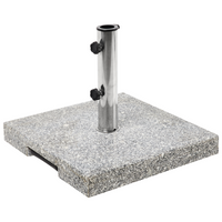 Base per ombrellone Grigio Granito Acciaio Inox 45 x 45 cm 30 kg Portaombrelli Quadrato per Esterni