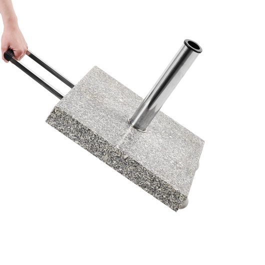 Base per ombrellone Grigio Granito Acciaio Inox 45 x 45 cm 30 kg Portaombrelli Quadrato per Esterni