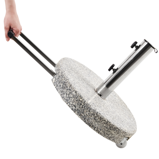 Base per ombrellone da giardino rotondo in granito grigio ⌀ 45 cm stile moderno