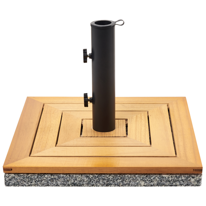 Ombrellone quadrato da giardino in legno base 45 x 45 cm Marrone balcone terrazzo elegante