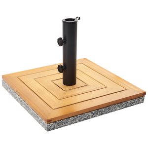 Ombrellone quadrato da giardino in legno base 45 x 45 cm Marrone balcone terrazzo elegante