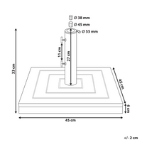 Ombrellone quadrato da giardino in legno base 45 x 45 cm Marrone balcone terrazzo elegante